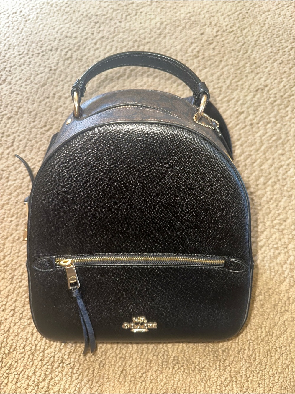 NEVER USED- Coach Jordyn Backpack in Black Leather with C Design
